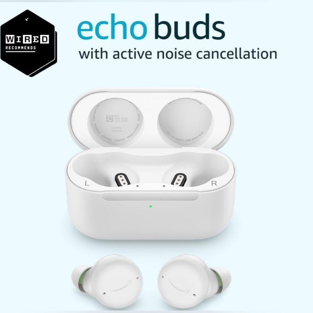Amazon Echo Buds with Active Noise Cancellation Glacier White NWT